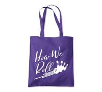 How We Roll Bowling Lanes Tote Shopping Bag 10 Litres Capacity 42 x 38cm