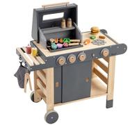 howa Children's Play BBQ Grill Wooden with 25-Piece Accessory Set 4825