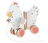 howa pull-along toy chicken Marry - baby toy from 1 year, wooden pull-along toy, baby toy with bell and movable wings, wooden toy gift from 1 year 6024