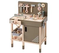 howa Wooden Children's Workbench with 47-Piece Accessory Set 4905 | Toy workbench with 8 play tools & 40-piece accessory set, large work surface with vice