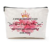 HOWAB Birthday Funny Gifts for Women Mom Best Friend Retirement Gifts, A Wise Women Once Said, Unique Makeup Bag for Sister Wife Her Coworker Friendship Nurse Female Teacher