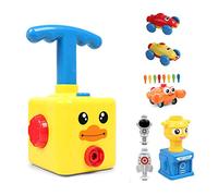 HOWADE Balloon Powered Launch Car,Inflatable balloon car toy pump set, Hand Push Air Power Balloon Racer Vehicle Car Toy for Kids/Toddlers Gift