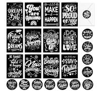 HOWAF 12 Motivational Cards with Envelopes Stickers, Good Luck Cards Inspirational Quote Card for Graduation School Leavers Gifts, End of Term Gifts for Students, Teachers, Office Coworker