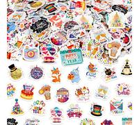 HOWAF 150pcs New Year Foam Stickers, 2026 News Years Cute Label Stickers for New Year's Eve Party Water Bottle Laptops Windows Decors, 2026 NYE Party Firework Vinyl Stickers for Kids Crafts Supplies