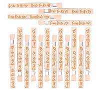 HOWAF 16 Pack Hen Party Wristbands - 14 Team Bride + 2 Bride Wristbands - Rose Gold