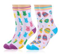 HOWAF 2 Pairs Easter Socks, Novelty Bunny Socks Rabbit Sock with Bunny Eggs Design, Comfortable Easter Gifts for Women Men Kids Teens Family Basket Stuffer for Spring Holiday Celebrations & Gifting