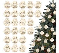 HOWAF 24 Names of Jesus Christ Christmas Decorations, Names of Jesus Ornaments Nativity Wood Savior Names Christmas Ornaments for The Home Car Christian Xmas Tree Decorations
