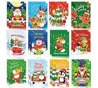 HOWAF 24Pcs Mini Christmas Notebook Christmas Notepad for Kids, Xmas Pocket Notebook Memo Pads for Christmas Party Bag Fillers Kids Christmas School Class Gifts Christmas Party Favours Supplies