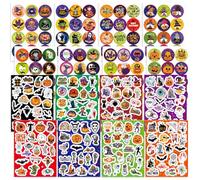 HOWAF 250 Pcs Halloween Stickers for Sweet Bags, Kids Skull Ghost Bat Pumpkin Stickers for Crafting Party Bag Fillers Trick or Treat Bags