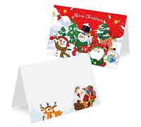 HOWAF 30pcs Christmas Place Cards Christmas Table Name Cards for Table Setting Santa Claus Christmas Place Settings Christmas Name Place Holders for Dinner Table Place Cards Christmas Table Decoration