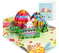 HOWAF 3D Pop Up Easter Card, Happy Easter Cards Bunny Egg Basket Pop Up Cards Greeting Card with Envelope for Kids Children Family Basket Stuffer for Spring Holiday Celebrations & Gifting