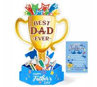 HOWAF 3D & Pop up Fathers Day Card, Happy Father's Day Card from Daughter Son, Pop Up Trophy Cards, Gifts for Fathers Day, Gifts for Dad, Daddy, Step Dad, Husband, Grandad, Uncle