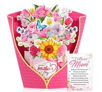 HOWAF 3D & Pop Up Mothers Day Card, Happy Mother's Day Card from Dauthter Son, Pop Up Flower Bouquet Mothers Day Gifts for Mum, Mummy, Wife, Nan, Grandma, Auntie