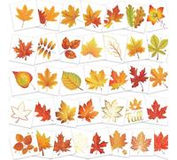 HOWAF 72pcs Glitter Autumn Leaves Temporary Tattoos, Maple Leaves Fake Tattoos Stickers Autumn Stickers for children Adult Gifts for autumn Decorations Fall Decorations Thanksgiving decorations