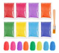 HOWAF 8 Pack Rangoli Colour Powder Diwali Crafts Diwali Rangoli Powder Paint rangoli Colours Craft Indian Coloured Sand Art Kits for Kids Adults Happy diwali Decorations Floor Decoration, 100g Each