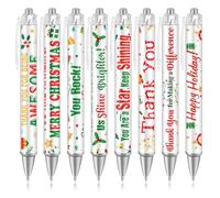 HOWAF 8 PCS Christmas Employee Gifts Pens, Christmas Thank You Gifts Ballpoint Pens for Coworkers, Xmas Appreciation Gift Pens for Nurse Teacher Employees, Xmas Gift Motivational Ballpoint Pen