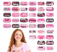 HOWAF 80pcs Breast Cancer Awareness Tattoos, Glitter Pink Ribbon Temporary Tattoos Face Tattoo Fake Tattoo Stickers Breast cancer gifts for women Girls Hope Faith Survive breast Cancer Decorations