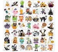 HOWAF 96 Sheets Glitter Halloween Temporary Tattoos for Kids Party Bag Fillers Boys Girls Gifts Halloween Treats Party Favours