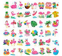 HOWAF 96Pcs Flamingo Temporary Tattoos for Kids, Pink Water Resistant Animal Print & Floral Designs, Ages 3+
