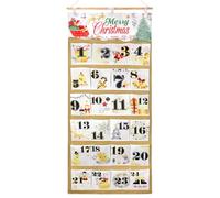 HOWAF Christmas Fabric Advent Calendar, 58 x 128 cm Reusable Advent Calendar with 24 Large Pockets to Fill Yourself, Hanging Fillable Advent Calendar 2025 Countdown to Christmas, B