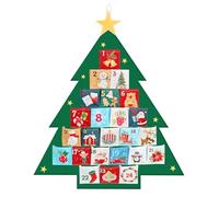 HOWAF Christmas Tree Fabric Advent Calendar, Reusable Advent Calendar 2025 with 24 Pockets 10x10cm, Fill Your Own Calendar Countdown to Christmas Decorations, C