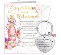 HOWAF Congratulations on Your Retirement Card for Women with Keyring, Leaving Card for Colleagues, Retired Happy Retirement Gifts for Women, Leaving Gifts for Colleagues, A