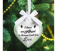 HOWAF Dad Memorial Christmas Bauble - I Have an Angel in Heaven, Xmas Baubles Dad Memorial Ornaments Gifts for Christmas Tree Decorations