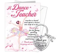 HOWAF Dance Teacher Gifts, Dance Teacher Card, Thank You Teacher Card & Teacher Keyring, Teacher Leaving Gifts, Appreciation Gifts, Thank You Teacher Gifts for Women Men