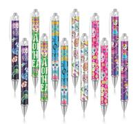 HOWAF Day Of The Dead Aaccessories, 12 Pcs Day Of The Dead Pens Sugar Skull Dia De Los Muertos Ballpoint Pens, Halloween Gifts for Kids Adults