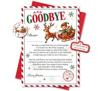 HOWAF Elf Goodbye Letter Card & Envelopes, North Pole Stamped Stickers, Elf Leaving Letter Card Christmas Letters from North Pole Mail for Kids, Gifts for Christmas Decoration, Set B