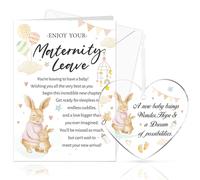 HOWAF Enjoy Your Maternity Leave Card, Leaving To Have a Baby Card & Acrylic Hanging Keepsake, Maternity Leave Gift for Friend, Colleague, Mummy To Be