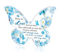 HOWAF Forget Me Not Gifts, Forget Me Not Memorial Plaques Butterfly-Shaped Acrylic Plaque Keepsake for Table Decorations, Funeral Favours for Guests, Memorial Gift, Remembrance Gifts
