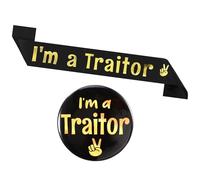 HOWAF Funny Leaving Gifts for Colleagues Women Man, I’m Traitor Sash Retirement Sash & Funny Pin Badge Sorry Your Leaving Presents Colleagues Leaving Gifts Good luck in Your New Job Gifts Farewell