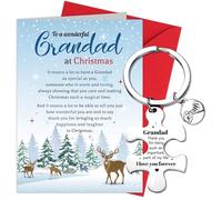 HOWAF Grandad Xmas Card - Merry Christmas Grandad Gift, With Keyring