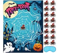 HOWAF Halloween Party Games for Kids, Pin The Spider on The Web Game Halloween Pin Games for Kids Halloween Activities, Halloween Party Family Games, Halloween Decoration, Halloween Party Supplies