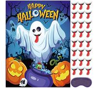 HOWAF Halloween Party Games for Kids, Pin The Tongue on The Ghost Game Halloween Pin Games for Kids Halloween Activities, Halloween Party Family Games, Halloween Decoration, Halloween Party Supplies