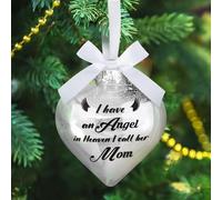HOWAF Mum Memorial Christmas Bauble - I Have an Angel in Heaven, Xmas Baubles Mum Memorial Ornaments Gifts for Christmas Tree Decorations