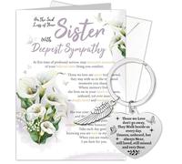 HOWAF On The Sad Loss of Your Sister Sympathy Card with Memorial Keyring, Thinking of You Condolences Card for Memorial Gift, Sympathy Gifts Loss of Sister