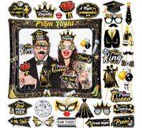 HOWAF Prom 2026 Photo Booth Props Kit- 1pcs Giant Inflatable Selfie Frame with 29pcs Party Props Graduation Photo Booth Prop Prom Decorations 2026 Graduation Decorations, Class of 2026 Party Supplies