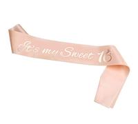 HOWAF Rose Gold 16th Birthday Sash - It’s My Sweet 16 Satin Sash Party Decoration Gift Accessory, One Size