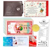 HOWAF Santa's Lost Wallet Evidence Kit for Kids, Santas Wallet, Driving Licence, North Pole Money, Coin, Card, Receipt, Photo, Letter, Christmas Kids Gifts Fun Surprises