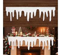 HOWAF Snow Icicle Fringe Icicle Garland, Winter Garland Artificial Snow Decorations for Christmas Decorations, 120x36CM