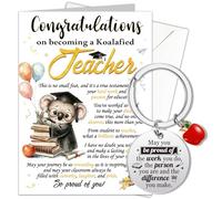 HOWAF Teacher Graduation Card, Qualified Teachers Congratulations Card & Keyring, Teachers Cards for Newly Qualified Teacher Gifts, Graduation Gifts