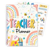HOWAF Teacher Planner, Undated Lesson Planner Book & Stickers, Class Schedule, Weekly Calendar, Classroom Must Haves, Homeschool Essentials for Thank You Teachers Gifts Classroom Supplies