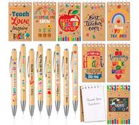 HOWAF Thank You Teacher Gifts for Women Men, 8 Teacher Notebook, Mini Notebook for Teachers & Ballpoint Pens, Gifts for Teachers, Teaching Assistant, Teachers Leaving Gift, Appreciation Gift, Set A