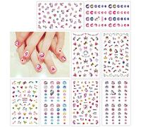 Howaf Unicorn 3D Nail Art Stickers Decals (400+Designs), Unicorn Nail Sticker Self-adhesive False Nail Manicure Decals Toe Wraps for Kid Girls Women Nail Tip Decoration