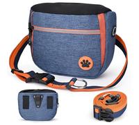 Howala Dog Treat Pouch Bag Dog Walking Bag for Training Waterproof Dog Treat Bag Adjustable and Removable Waist Belt Shoulder Strap 3 Ways to Wear Treat Pouch for Dog Training Travel Outdoor, Blue
