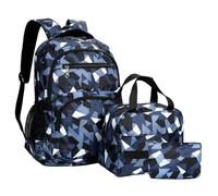 Howala School Bags for Girls Backpack Sets Boys 3 in 1 Large Waterproof Bag Kids Lightweight Travel Rucksack with Lunch Bag and Pencil Case Primary Middle Schoolbag for Teen Youth Students, Black