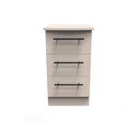 Howard 3 Drawer Bedside Cabinet In Kashmir Matt (Ready Assembled)