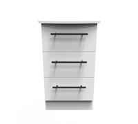 Howard 3 Drawer Bedside Cabinet In White Ash (Ready Assembled)